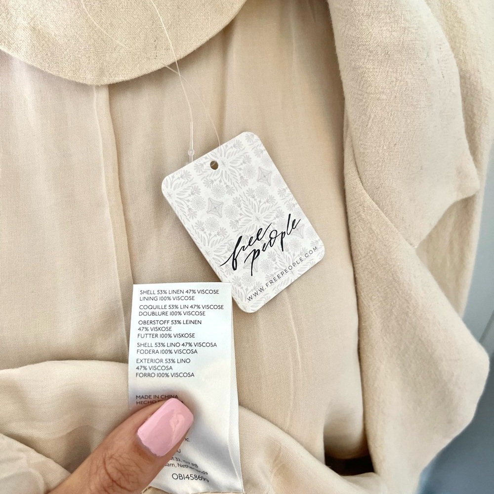 Womens Free People Beige Tie-Front Blazer Jacket - Picture 10 of 12